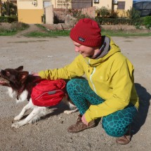Girl with a dog in Mezquitilla